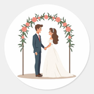 Pegatinas de bodas de novias y novias