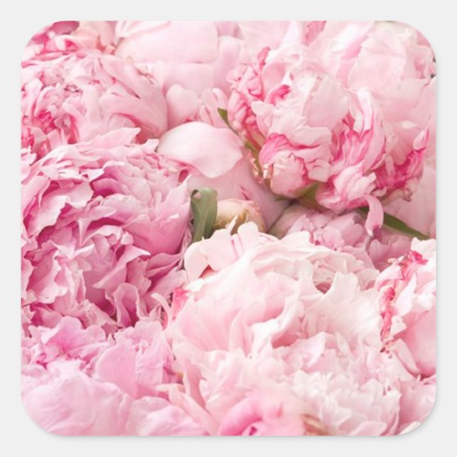 Pegatinas de bodas de peones rosados (Anverso)