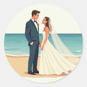 Pegatinas de bodas de playa