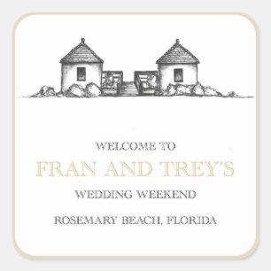 Pegatinas de bodas de Rosemary Beach