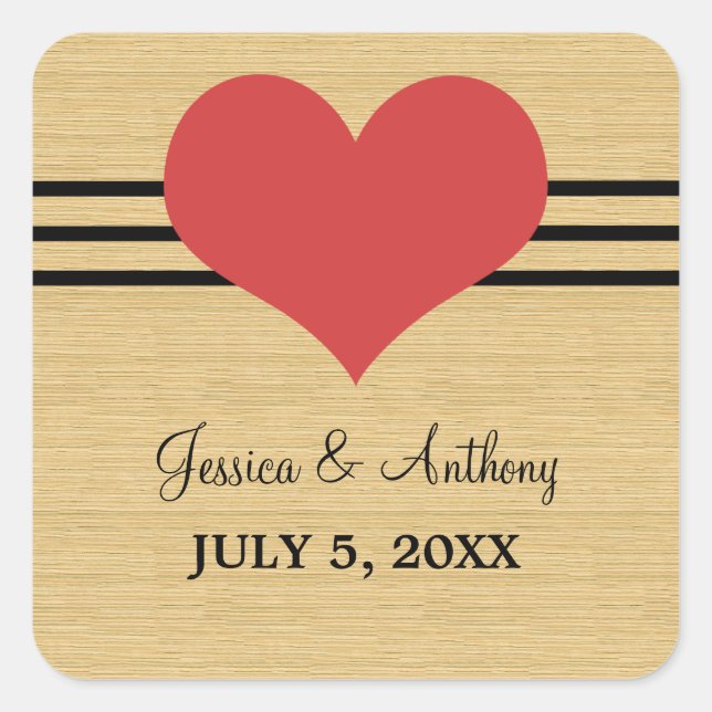 Pegatinas de bodas de sangre para el corazón, rojo (Anverso)