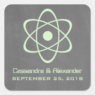 Pegatinas de bodas de tablero de ajedrez atómico v