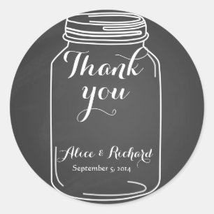 pegatinas de bodas de tarro de cartón de masón vin