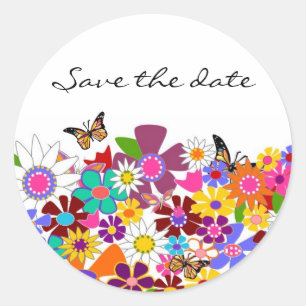 Pegatinas de bodas florales