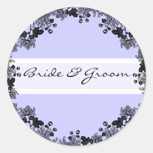 Pegatinas de bodas florales de época negra