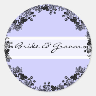 Pegatinas de bodas florales de época negra