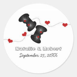 Pegatinas de bodas Geeky Gamers (Oscuro)