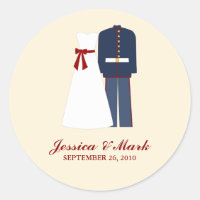 Pegatinas de bodas militares