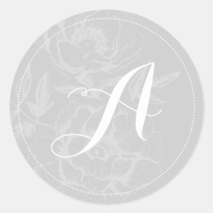 Pegatinas de bodas monográficas de banda de plata