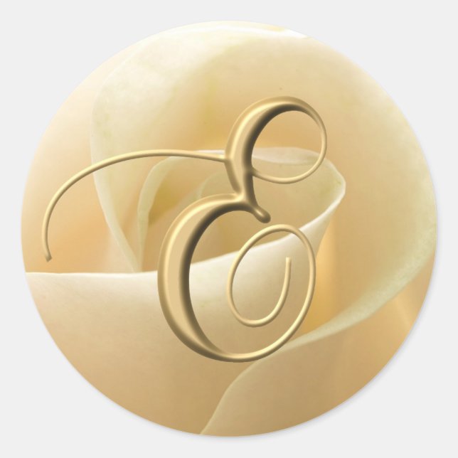 Pegatinas de bodas monográficas - letra E (Anverso)