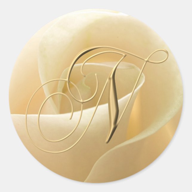 Pegatinas de bodas monográficas - letra N (Anverso)