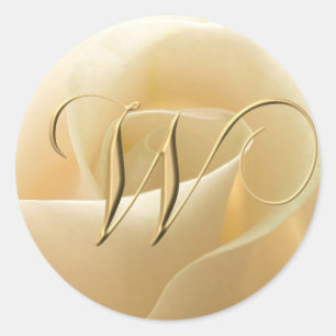 Pegatinas de bodas monográficas - letra W