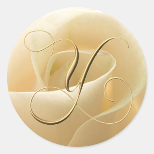 Pegatinas de bodas monográficas - letra Y (Anverso)