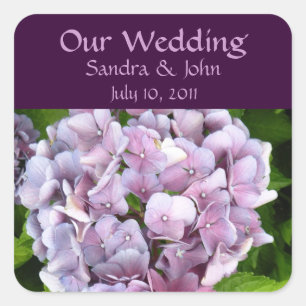 Pegatinas de bodas personalizadas de Hydrangea
