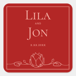 Pegatinas de bodas personalizadas de Lotus