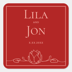 Pegatinas de bodas personalizadas de Lotus