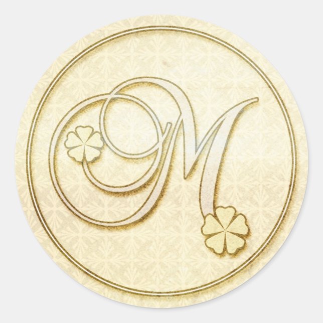 Pegatinas de bodas personalizadas :Monograma inici (Anverso)