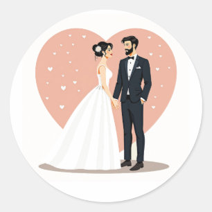 Pegatinas de bodas románticas