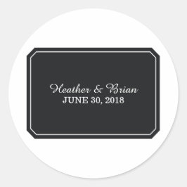 Pegatinas de bodas simples y negros