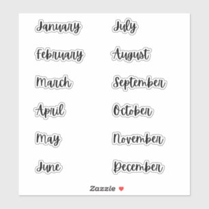 Pegatinas de Bollet Journal Months of the Year   N