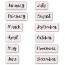 Pegatinas de Bollet Journal Months of the Year | R