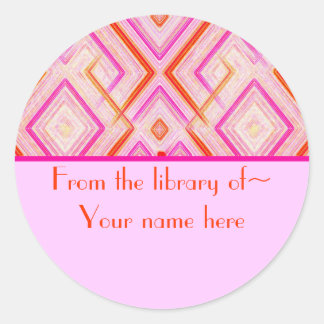 Pegatinas de Bookplate de Deco Rosado