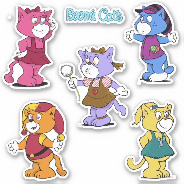 Pegatinas de Boomi Cats (Anverso)