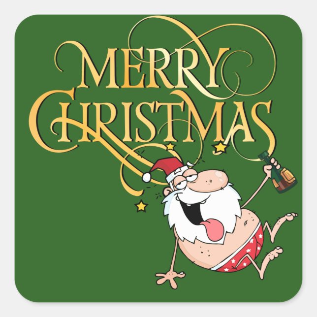 Pegatinas de Borracho Santa (Anverso)