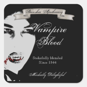 Pegatinas de botellas de Halloween con sangre de v