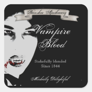 Pegatinas de botellas de Halloween con sangre de v