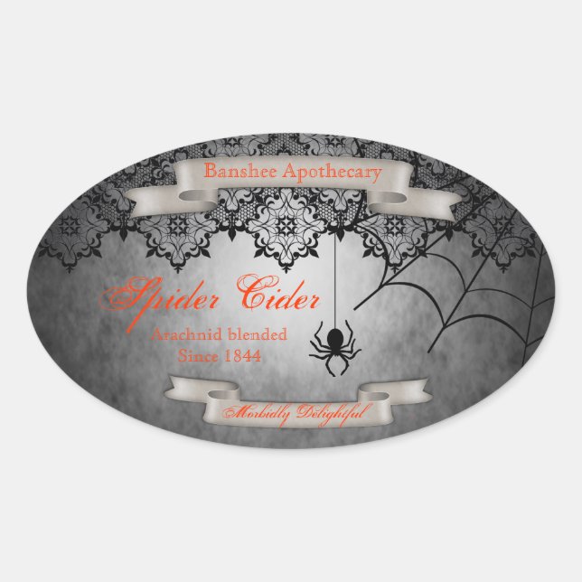 Pegatinas de botellas de Halloween con sidra de ar (Anverso)