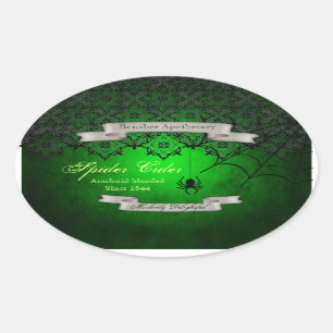 Pegatinas de botellas de Halloween con sidra de ar