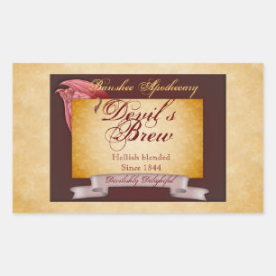 Pegatinas de botellas de Halloween en el diablo de