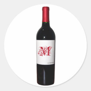 Pegatinas de botellas de vino monogramadas