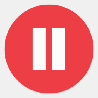 Pegatinas de botón de pausa rojo y blanco