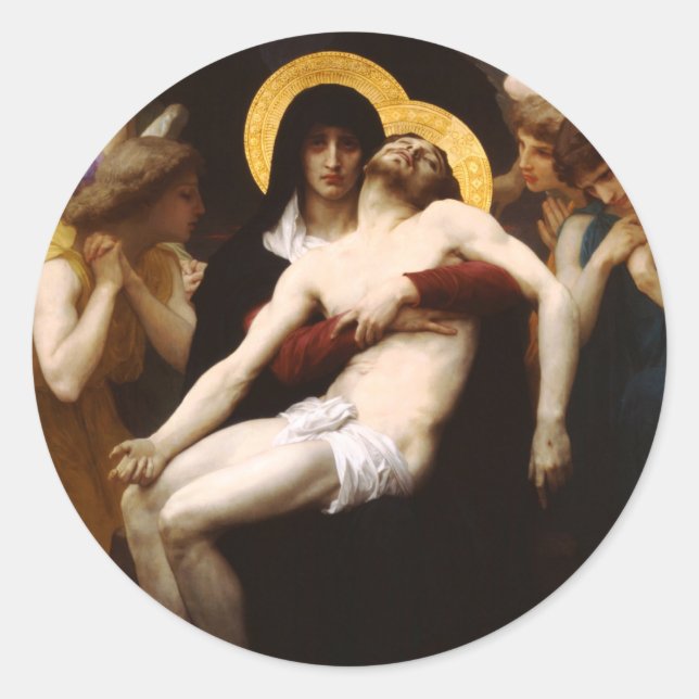Pegatinas de Bouguereau Pieta (Anverso)