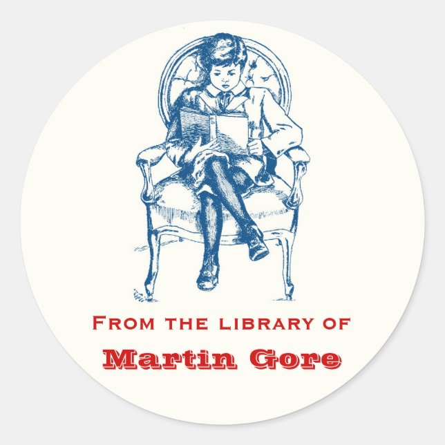 Pegatinas de Boys Vintage Bookplate (Anverso)