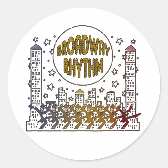 Pegatinas de Broadway Rhythm (Anverso)