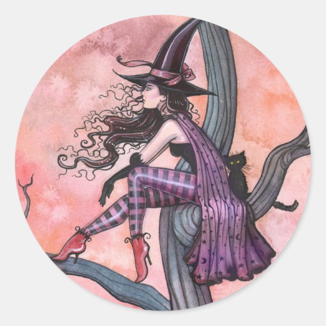 Pegatinas de brujas de Halloween de Molly Harrison (Anverso)
