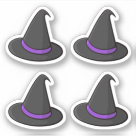 Pegatinas de brujas de Halloween, grupo de cuatro