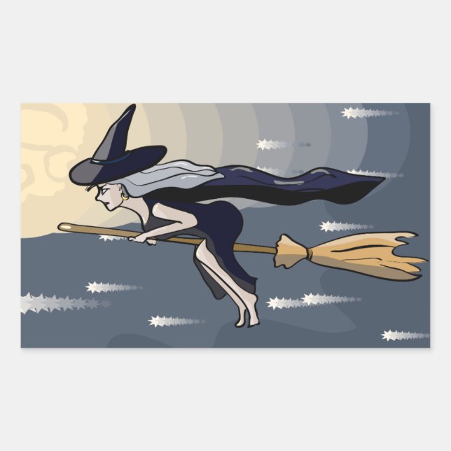 Pegatinas de brujas voladoras (Anverso)