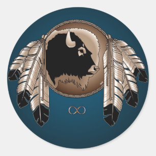 Pegatinas de búfalo de espíritu nativo de los Pega