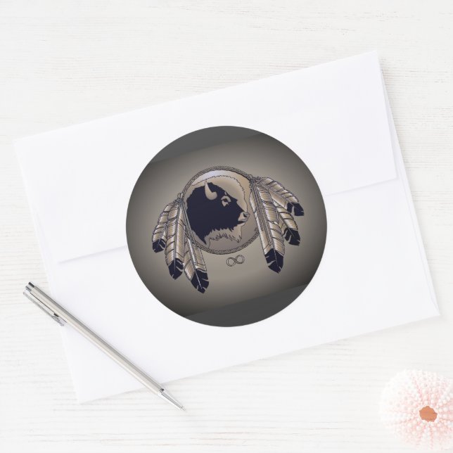 Pegatinas de búfalo de espíritu nativo de los Pega (Sobre)