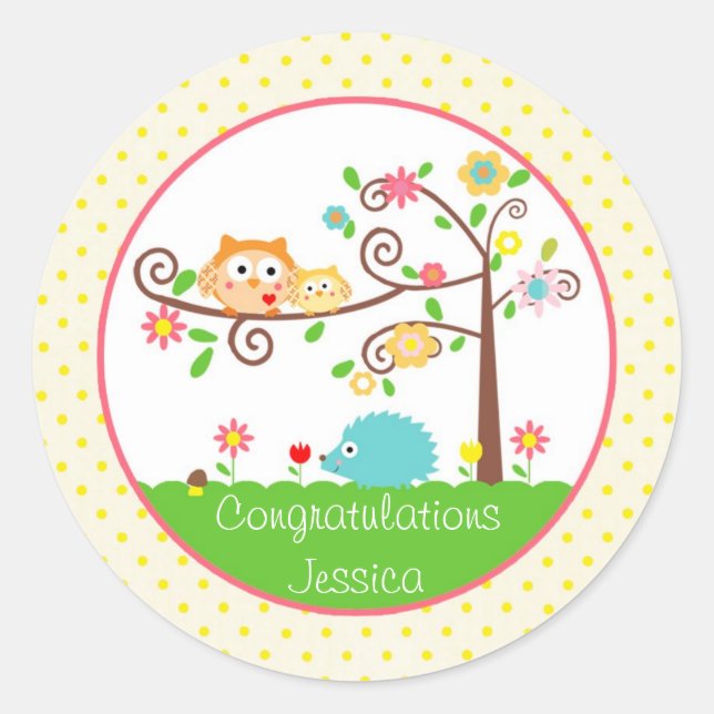 Pegatinas de búho de árbol (Anverso)