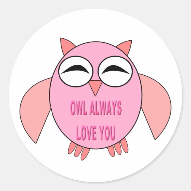 Pegatinas de búho de mensajes de amor (Anverso)