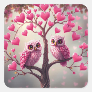 Pegatinas de Búho divertido romántico