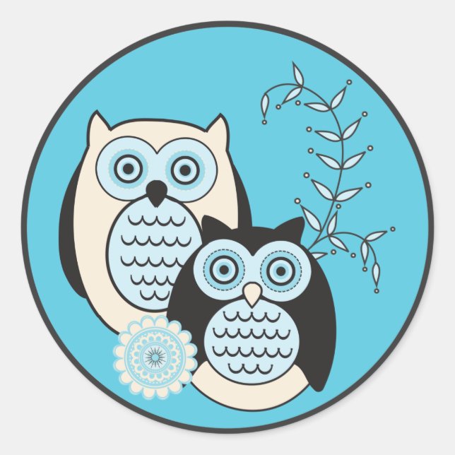 Pegatinas de búhos de invierno (Anverso)