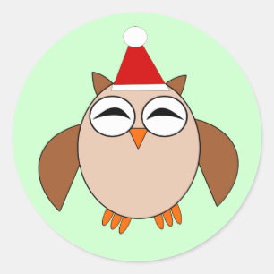 Pegatinas de búhos de Navidades curos