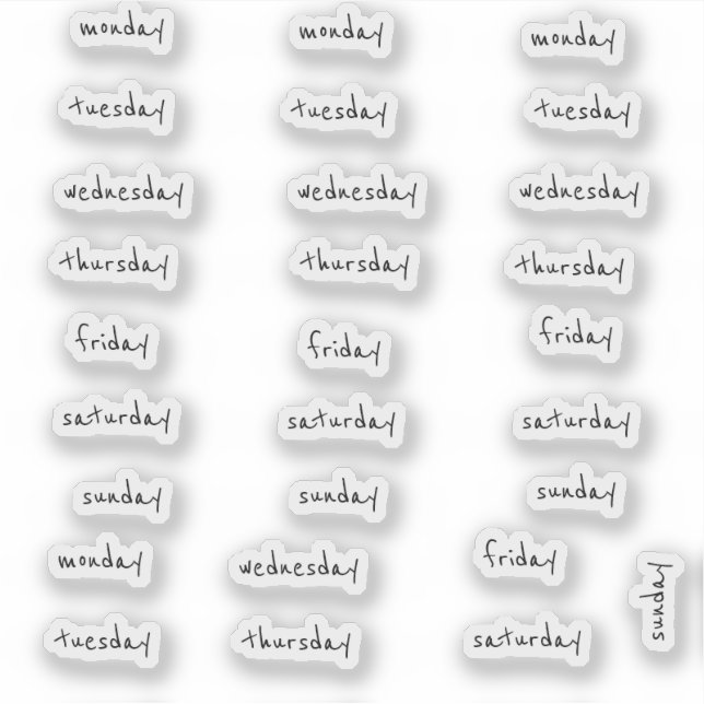 Pegatinas de BuJo day pequeños - 4 semanas - trans (Anverso)