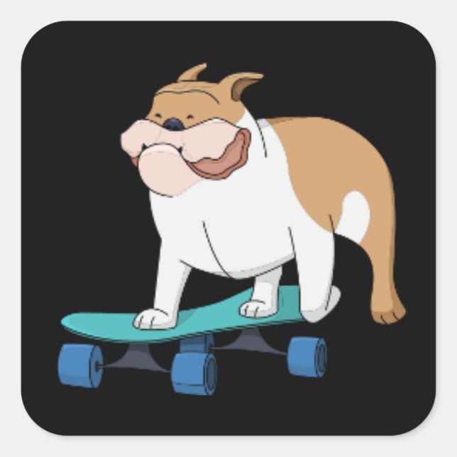 PEGATINAS DE BULLDOG DE SKATEBOARDING (Anverso)